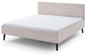 Beżowe tapicerowane łóżko dwuosobowe 180x200 cm Avola – Meise Möbel