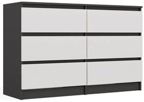 Komoda na ubrania antracyt + biały - Berta 120 cm