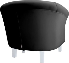 Fotel Milo tkanina Welur wygodny fotel tapicerowany do salonu i sypialni : Kolor nogi - Biała, Kolor tkaniny - VELVET - MG19, Wysokość nogi - 15 cm