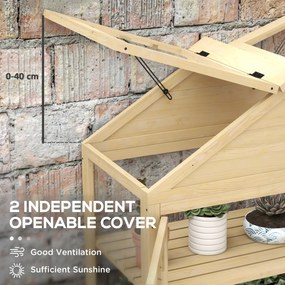 Outsunny Szklarnia z Półką, przezroczysta Obudowa, Okno dachowe, zamykane Drzwi, Akrylowa, Ramka z Drewna, 100x56,5x178 cm