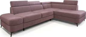 Masseno Narożnik AVISE z funkcją spania i pojemnikiem na pościel Narozniki L, Rozkładana sofa - Wrzosowy, MONOLITH 62