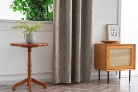 Zasłona zaciemniająca LOOM VELVET 140x250 cm, beżowobrązowa Zawieszanie: Metalowe pierścienie