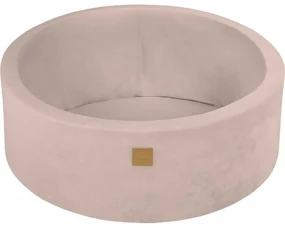 Okrągły Suchy Basen Dla Dziecka 90x30cm/200 Piłek 7cm, Welurowy, Ecru, Piłki Do Wyboru - Meowbaby®
