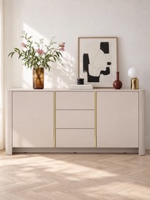 Komoda Sorrenti 168 cm z szufladami - kaszmir / złoty