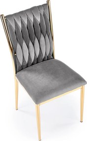 Velvetowe krzesło glamour na złotym stelażu K436