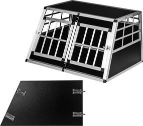 Skrzynia transportowa aluminiowa dla psów dwudrzwiowa tylna