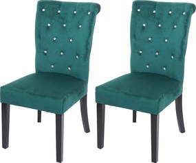 Krzesło do jadalni MCW-D22 (zestaw 2 sztuk),  ciemnozielony, czarne nogi
