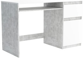 Biurko komputerowe młodzieżowe szkolne 120 cm REMI1 Beton/Biały