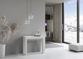 Konsola rozkładana 90x40/196 cm Naxy Small Frassino biała