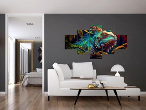 Obraz - Kolorowa iguana (125x70 cm)