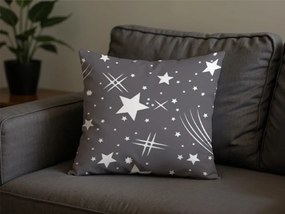 Zestaw 2 szt. dekoracyjnych poszewek na poduszki z mikrofibry NOĆNE NIEBO 45x45 cm, szary.