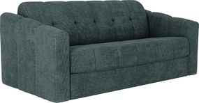 Kanapa 3-osobowa rozkładana typu express z teksturowanej tkaniny w kolorze morskiej zieleni - Powierzchnia spania 140 cm - Materac 18 cm - DARIELO