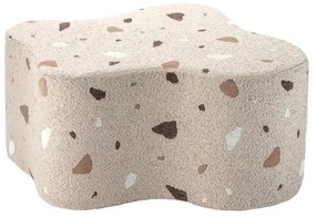 Jasnobrązowy puf dziecięcy z materiału bouclé/z tkaniny szenilowej Terrazzo Cloud – Wigiwama