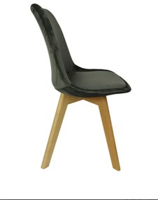 Ciemnoszare aksamitne krzesło MIA