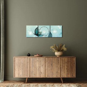 Obraz - Niebieskie motyle (z zegarem) (90x30 cm)