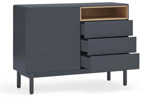 Ciemnoszara niska komoda 120x90 cm Corvo – Teulat