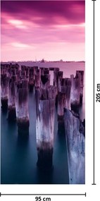 Fototapeta do drzwi - Drewniane słupki (95x205cm)