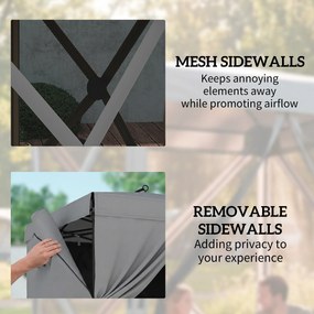 Outsunny Pawilon 1,85x1,85m Wodoodporny Stabilny Zimoodporny Pop-up Składany Pawilon z 4 Siatkowanymi Ścianami Bocznymi Torbą, UV 30+ | Aosom PL