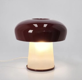 Bordowa metalowa lampa stołowa ze szklanym kloszem (wysokość 35 cm) Clevely – Bizzotto