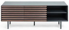Czarna szafka pod TV w dekorze orzecha 162x58x45 cm Kesia – Kave Home