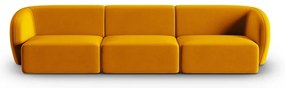 Musztardowa aksamitna sofa 266 cm Paolo – Milo Casa