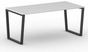Biurko PRIMO IMPRESS, 180x90 cm, czarna podstawa, biały