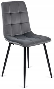 Zestaw Stół Okrągły Rozkładany HARRY 102-142 cm Dąb Craft/Czarny i 4 Krzesła Tapicerowane PERU Szare Welurowe Nowoczesne