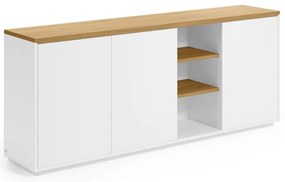 Biała komoda w dekorze dębu 180x75x36 cm Abilen – Kave Home