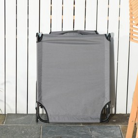 Outsunny Leżak z otworem na twarz i poduszkami, składany, wodoodporne pokrycie, metalowa rama, Ciemnoszary