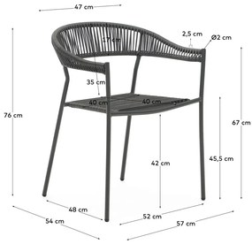 Szare krzesła z imitacji rattanu zestaw 4 szt. Futadera – Kave Home