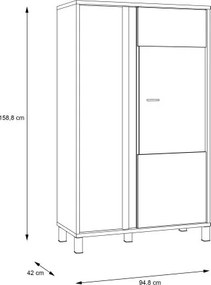 Szeroka witryna w stylu industrialnym Hayato 521