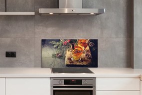 Szklany Panel Herbata z Goździkami i Owocami