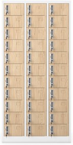 Skrytkowa szafa depozytowa OLIVER, 900 x 1850 x 450 mm, Eco Design: biała/dąb sonoma