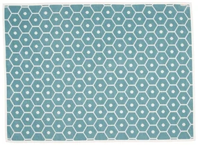 Turkusowy koc z mieszanki wełny 140x180 cm Honey Turquoise – Pappelina