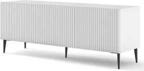 Biała szafka rtv z lamelami 150 cm L9-N18