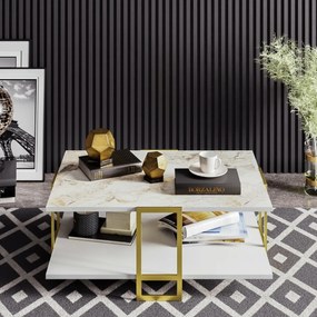 Stolik konferencyjny Polka White and Gold