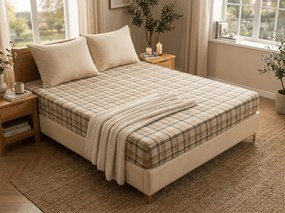 PrzytulneMieszkanie.pl Prześcieradło z mikropluszu PLAID 200x200 cm kremowe