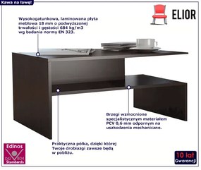 Dwupoziomowa ława kawowa wenge - Illermi
