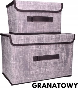 Organizery tekstylne granatowe 38x25x23 cm + 26x20x16cm komplet z pokrywami