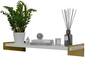 Wisząca półka w stylu glamour złoty + biały - Mizu 5X