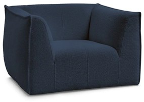 Ciemnoniebieski fotel z materiału bouclé Giorgia – Bobochic Paris