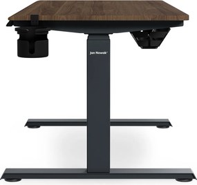 Biurko elektryczne z regulacją wysokości ergonomiczne antracytowe/orzech,1200x600 mm: ARIA