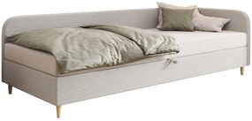 Szare sztruksowe łóżko z materacem 80x200 K1-P23