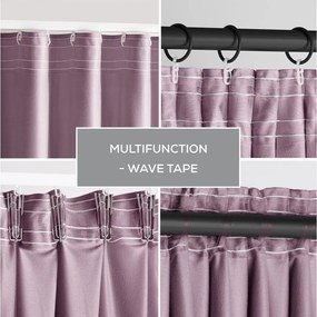 Jasnoróżowa aksamitna zasłona częściowo zaciemniająca (dimout) 140x270 cm Pleat – Restilo