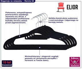 Stylowy Komplet Czarny 60 Szt. Wieszaków H8-G97