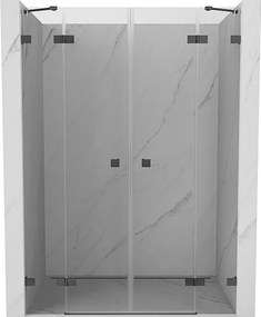 Mexen Lunar Duo drzwi prysznicowe uchylne 160 cm, transparent, gun gray szczotkowany - 834D-160-000-66-00