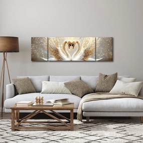 Obraz - Złote łabędzie (170x50 cm)