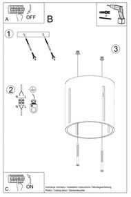 Czarna lampa sufitowa z metalowym kloszem Vulco – Nice Lamps