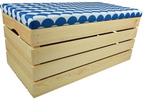 Pufa kufer skrzynia drewniana sosnowa siedzisko 80cm naturalna