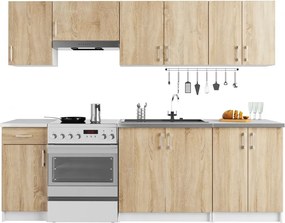 Komplet mebli kuchennych 240 cm dąb sonoma N9-H08